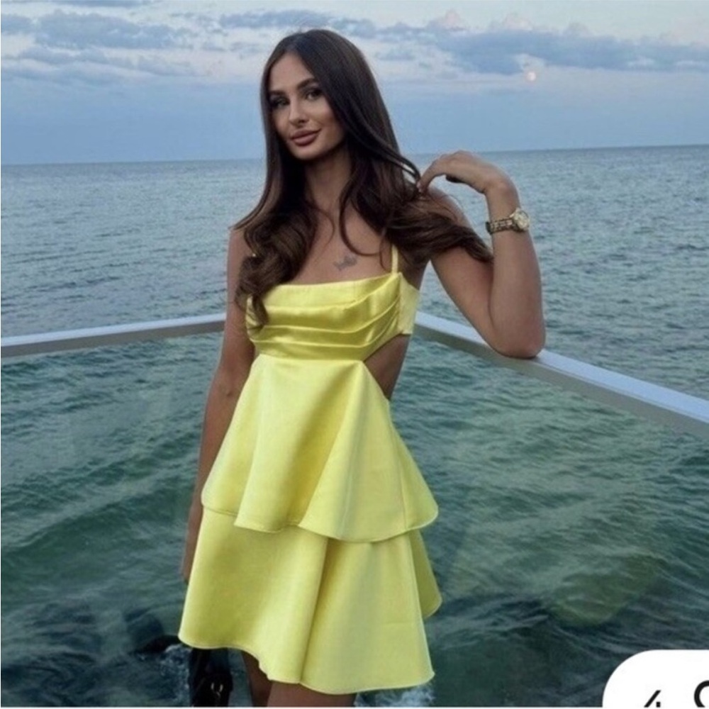 Zara voluminous satin effect mini dress